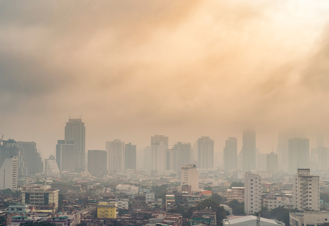 Cities where we breathe foul air