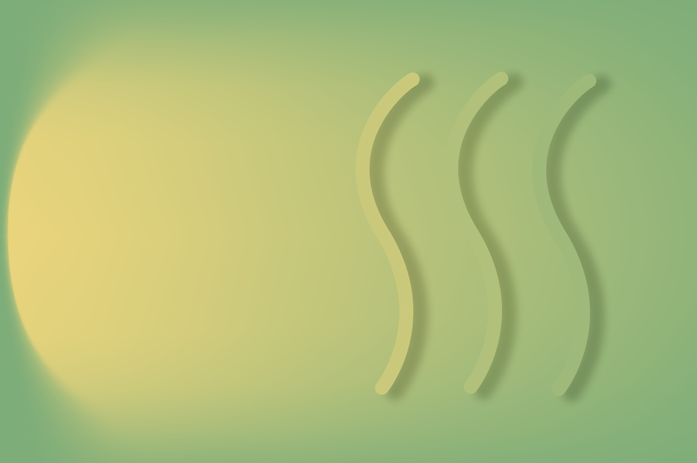 Grafica linee acqua calda su sfondo verde, l'acqua calda sempre pronta