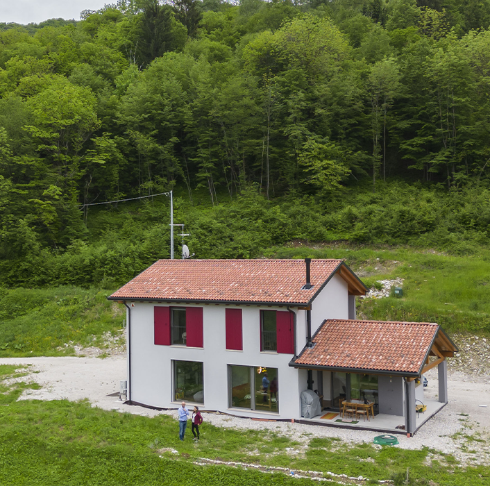 Biocasa smart_outdoor_installation of a complete Clivet system